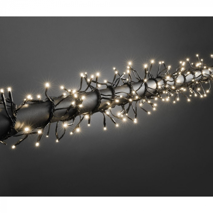 Instalatie Craciun Profesionala de Exterior IP65, 250 m, 2500 Led-uri Mari ,Liniara, Alb cald, Interconectabila, Prelungitor 6.5 m inclus, Fir Negru, Flippy [4]