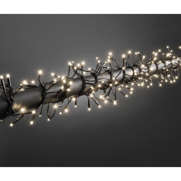Instalatie Craciun Profesionala de Exterior IP65, 76 m, 760 Led-uri Mari ,Liniara, Alb cald, Interconectabila, Prelungitor 6.5 m inclus, Fir Negru, Flippy [4]
