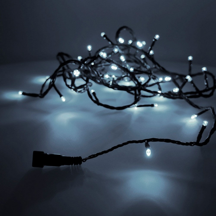 Instalatie Craciun Profesionala de Exterior IP65, 76 m, 760 Led-uri Mari ,Liniara, Alb rece, Interconectabila, Prelungitor 6.5 m inclus, Fir Negru, Flippy [2]