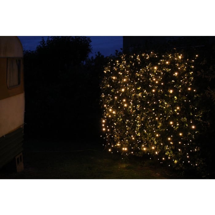 Instalatie Craciun Profesionala de Exterior IP65, Tip Perdea, 16m x 2m, 3200 Led-uri Mari, Alb cald, cu flash, Alimentator 1,5 m, Interconectabila, Fir negru, Flippy [2]