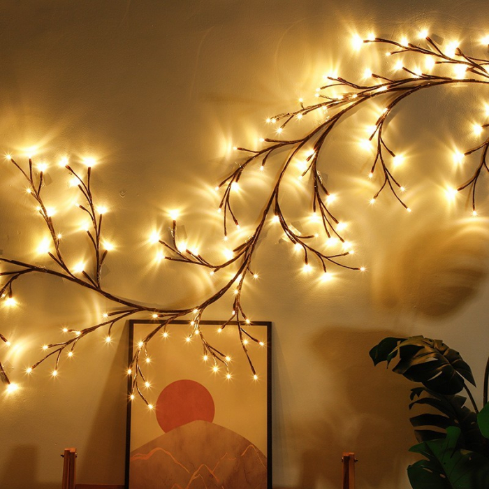 Instalatie Craciun tip Creanga Flippy, 144 LED-uri, Conectare la Retea, 8 Jocuri de Lumini, Telecomanda, 2.5 m, Prelungitor 2 m, 3V, 1.5V, Fir Negru, Alb Cald [1]
