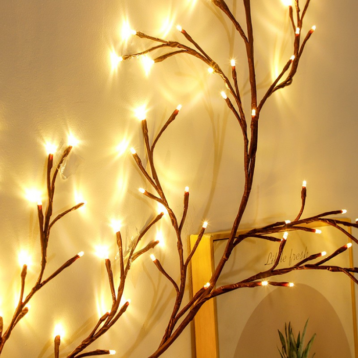 Instalatie Craciun tip Creanga Flippy, 144 LED-uri, Conectare la Retea, 8 Jocuri de Lumini, Telecomanda, 2.5 m, Prelungitor 2 m, 3V, 1.5V, Fir Negru, Alb Cald [4]
