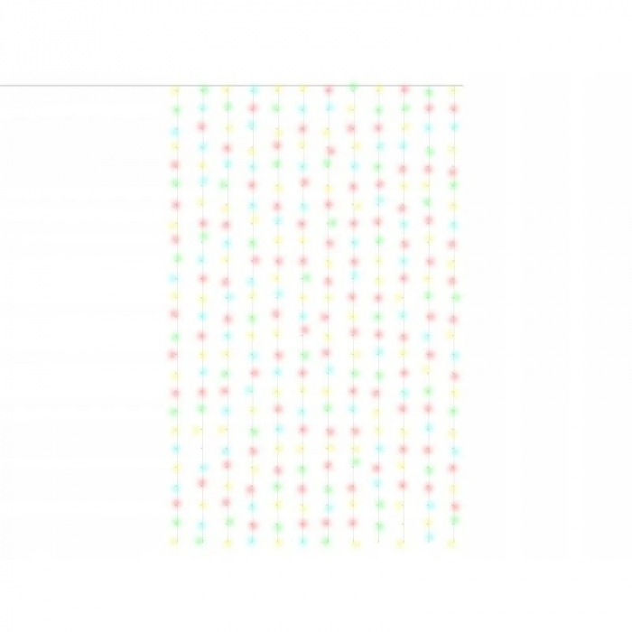 Instalatie Craciun, Tip Perdea IP44, 3m x 1m, 100 Led-uri, Multicolor, USB si telecomanda cu 8 functii, Flippy [7]
