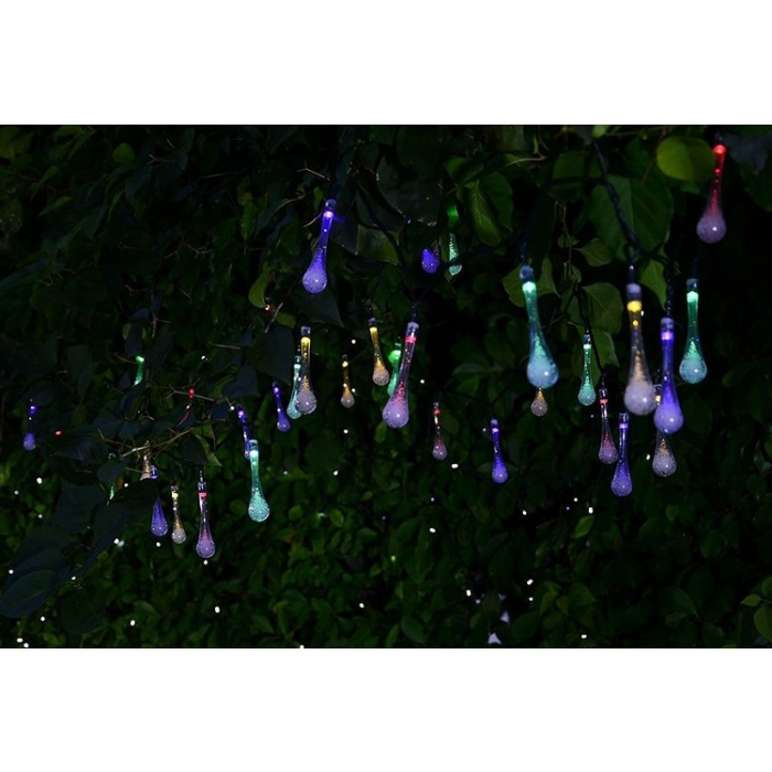 Instalatie Craciun, Tip Picaturi, 20 Led-uri, 5 metri, Multicolor, Energie solara, Senzor de lumina, Flippy [4]