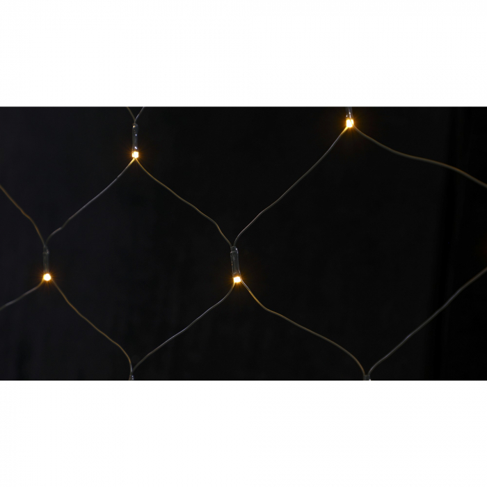 Instalatie Craciun tip plasa, cu transformator 31V, 1.5 m x 1.5 m, Alb Cald, 120 LED-uri V5, 8 jocuri de lumini, fir verde, Flippy [7]