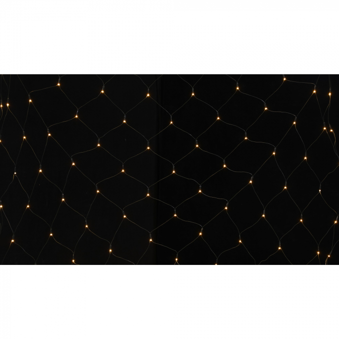 Instalatie Craciun tip plasa, cu transformator 31V, 1.5 m x 1.5 m, Alb Cald, 120 LED-uri V5, 8 jocuri de lumini, fir verde, Flippy [6]