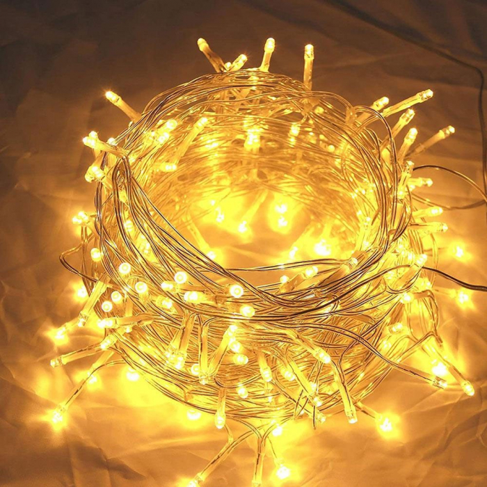 Instalatie Craciun Tip Turturi, IP44, 25 m, 715 Led-uri, Alb cald, 8 jocuri de lumini, 31 V, Telecomanda inclusa, Interconectabila, Prelungitor 3 m inclus, Fir Cupru, Flippy, Interior/Exterior [2]