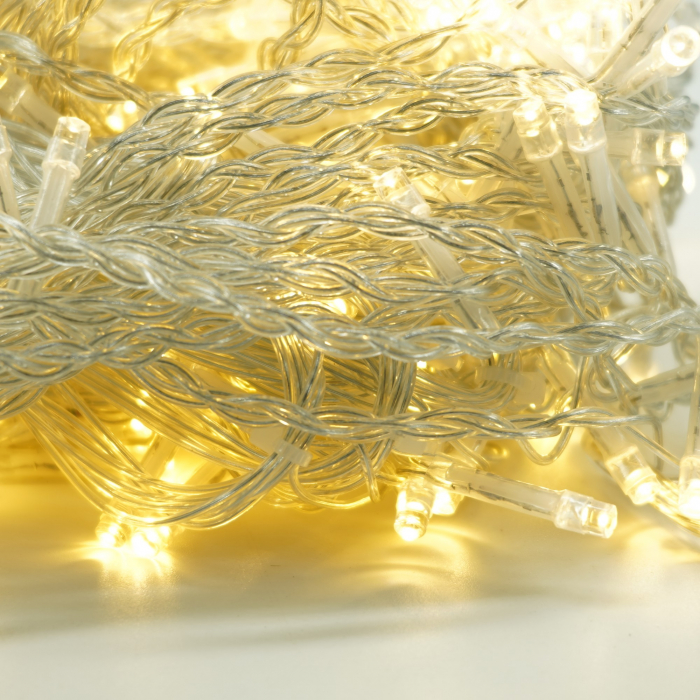 * LICHIDARE STOC * Instalatie Craciun Yoto, Tip Perdea, 5 m x 1 m, 200 LED-uri, Prelungitor 1.5 m, 8 Jocuri de Lumini, Interconectabila, Fir transparent, Interior/Exterior, Alb Cald - [7]