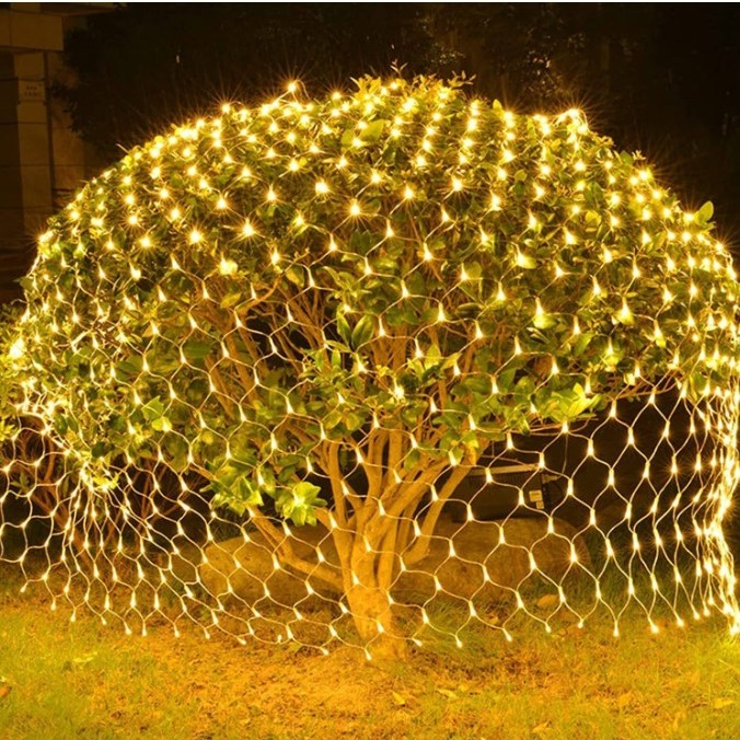 * LICHIDARE STOC * Instalatie Craciun Yoto, Tip Plasa, 3 m x 1 m, 160 LED-uri, Prelungitor 1.5 m, 8 Jocuri de Lumini, Interconectabila, Fir transparent, Interior/Exterior, Alb Cald - [4]