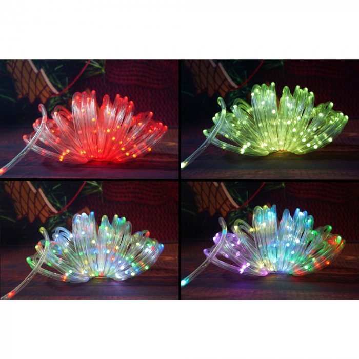 Instalatie de Craciun,20 metri,200 LED-uri,telecomanda 32 de functii,multicolor RGB,USB,tub luminos,interior/exterior,Flippy [2]