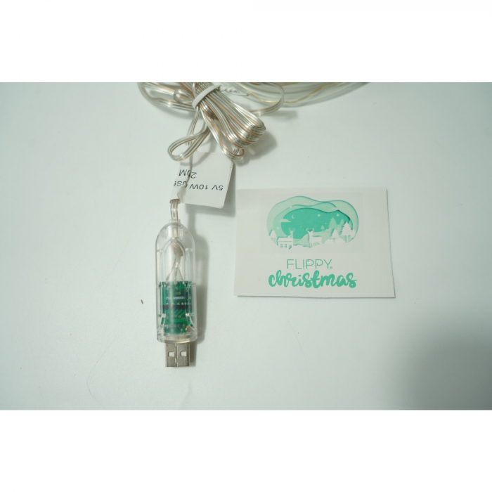 Instalatie de Craciun,20 metri,200 LED-uri,telecomanda 32 de functii,multicolor RGB,USB,tub luminos,interior/exterior,Flippy [4]