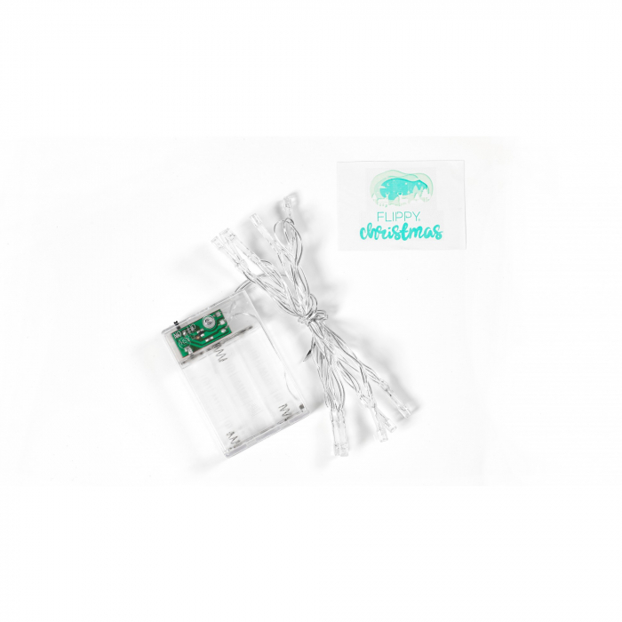 Instalatie de Craciun cu Baterii Tip Liniar, 2 jocuri de lumini, Fir transparent 1 m 10 LED -uri, Albastru [3]