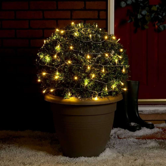 Instalatie de Craciun cu Baterii Tip Liniar, 2 jocuri de lumini, Fir Transparent 3 m 30 LED -uri, Alb Cald [3]