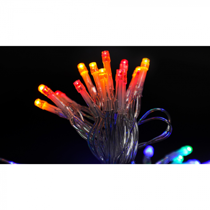 Instalatie de Craciun cu Baterii Tip Liniar, 2 jocuri de lumini, Fir Transparent 3 m 30 LED -uri, Multicolor [7]