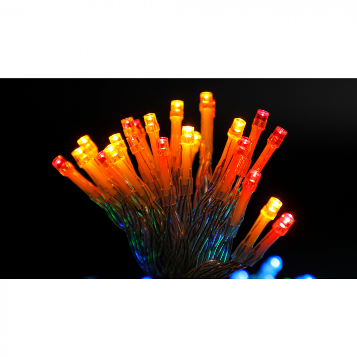 Instalatie de Craciun cu Baterii Tip Liniar, 2 jocuri de lumini, Fir Transparent 5 m 50 LED -uri, Multicolor [9]
