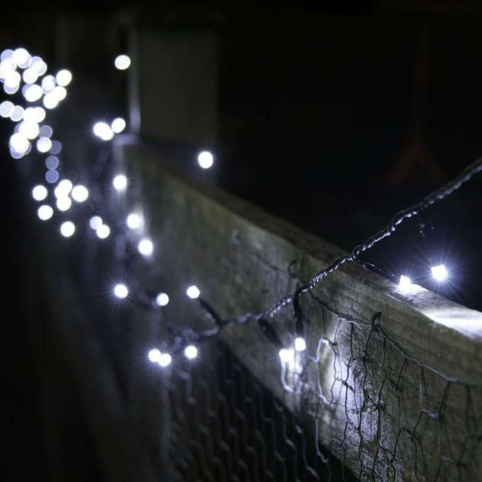 Instalatie de Craciun cu Baterii Tip Liniar, 2 jocuri de lumini, Fir Verde 3 m 30 LED -uri, Alb Rece [3]