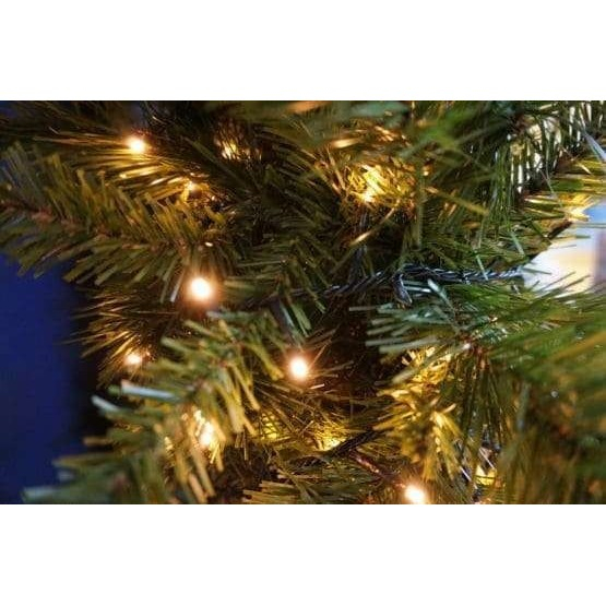 Instalatie de Craciun cu Baterii Tip Liniar, 2 jocuri de lumini, Fir Verde 5 m 50 LED -uri, Alb Cald [1]