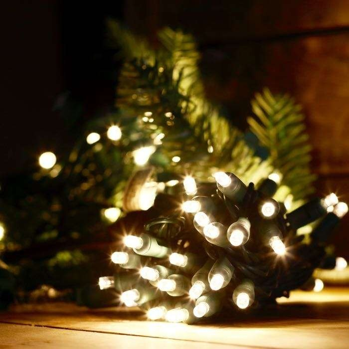 Instalatie de Craciun cu Baterii Tip Liniar, 2 jocuri de lumini, Fir Verde 5 m 50 LED -uri, Alb Cald [2]