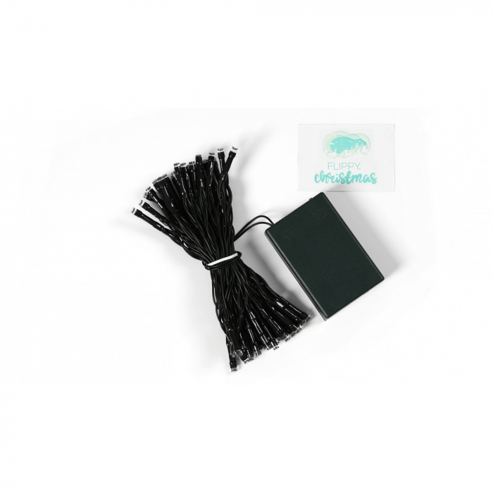 Instalatie de Craciun cu Baterii Tip Liniar, 2 jocuri de lumini, Fir Verde 5 m 50 LED -uri, Multicolor [6]