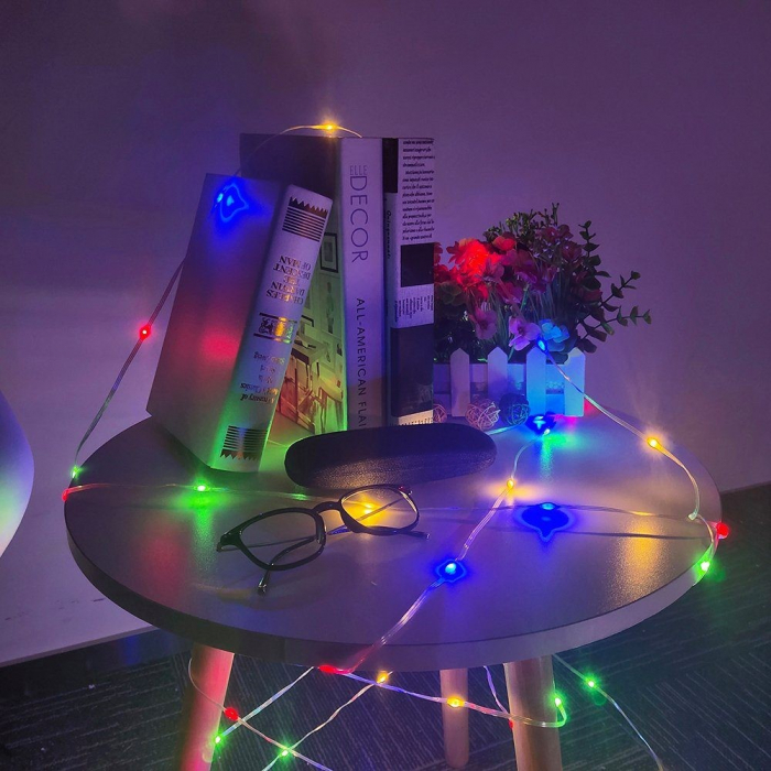 Instalatie de Craciun Flippy, liniara, cu 200 micro LED-uri, 20 m, 220V, conectare la retea, cu 8 jocuri de lumini, interior/exterior, fir transparent, 3 fire cupru, multicolora [5]