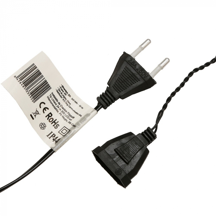Instalatie de Craciun Flippy® Tip Liniara, Fir Negru, 24 m, 300 LED-uri, Interconectabila, Alb Cald [6]