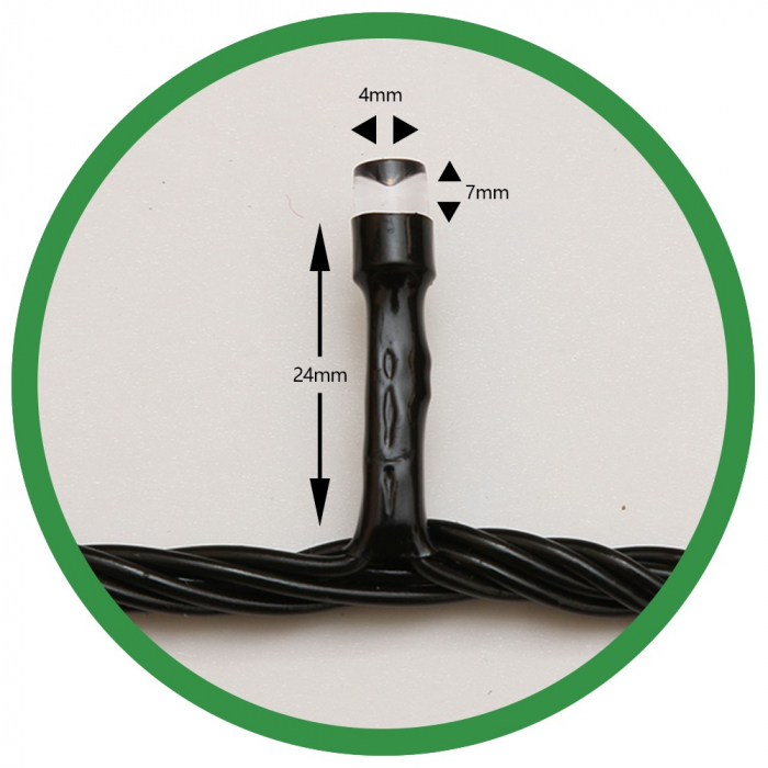 Instalatie de Craciun Flippy® Tip Liniara, Fir Negru, 24 m, 300 LED-uri, Interconectabila, Alb Cald [7]