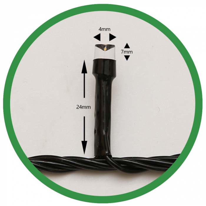 Instalatie de Craciun, Flippy®, Tip Liniara, Fir Negru, 9 m, 100 LED-uri, Interconectabila, Alb Cald [7]