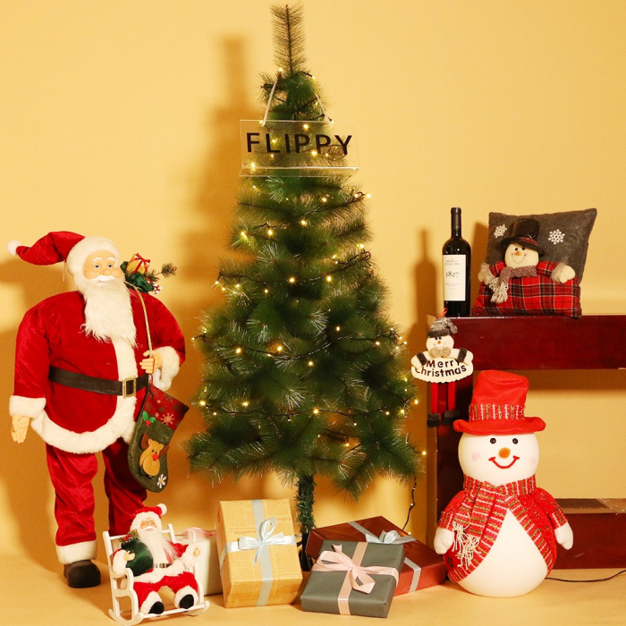 Instalatie de Craciun, Flippy®, Tip Liniara, Fir Negru, 9 m, 100 LED-uri, Interconectabila, Alb Cald [3]