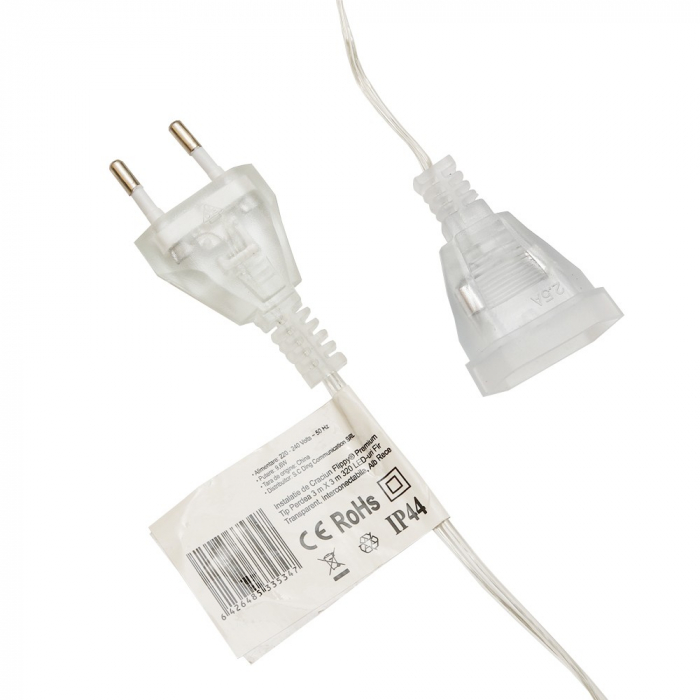 Instalatie de Craciun Flippy® Tip Perdea, 3 x 3 m, 320 LED-uri, Interconectabila, Alb Rece [6]