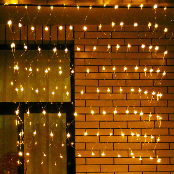 Instalatie de Craciun, Flippy®, Tip Plasa, 1.5 x 1.5 m, 120 LED-uri, Interconectabila, Alb Cald [3]