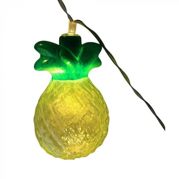 Instalatie de Craciun, Flippy®, Tip Sir cu Baterii, 1.5 m, 10 LED-uri, Model Ananas, Galben [5]
