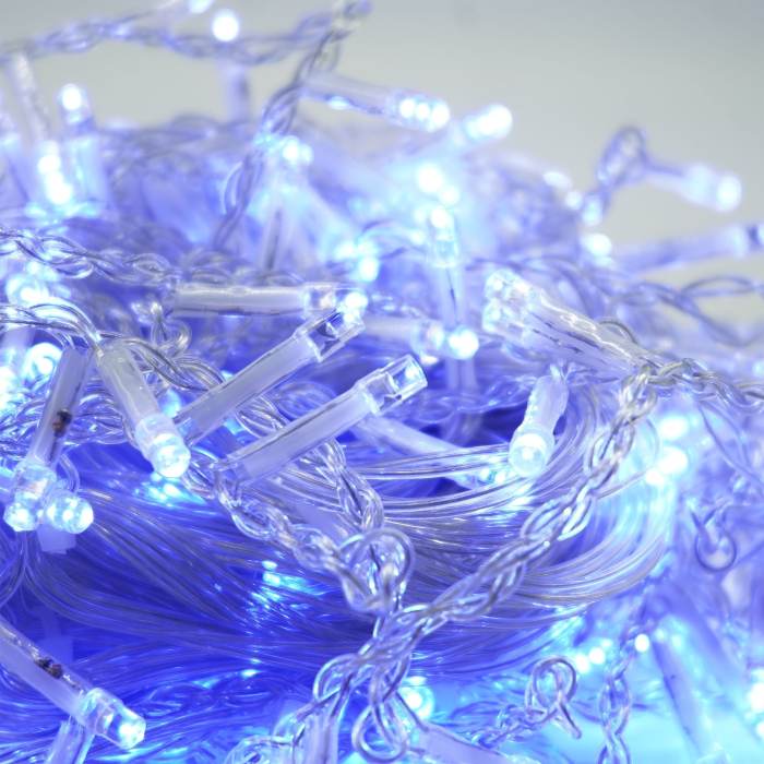 Instalatie de Craciun, Flippy®, Tip Turturi, Sectiune 5 m, 143 LED-uri, 8 Jocuri de Lumini, Fir Alb, Lumina Albastra, IP44, Interconectabila [5]