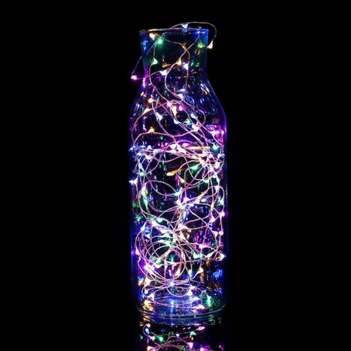 Instalatie de Craciun, Liniara, 20 m, Baterii, 200 LED-uri, Multicolor, 2 Jocuri de Lumini, Fir Cupru, Interior/Exterior, Flippy [3]