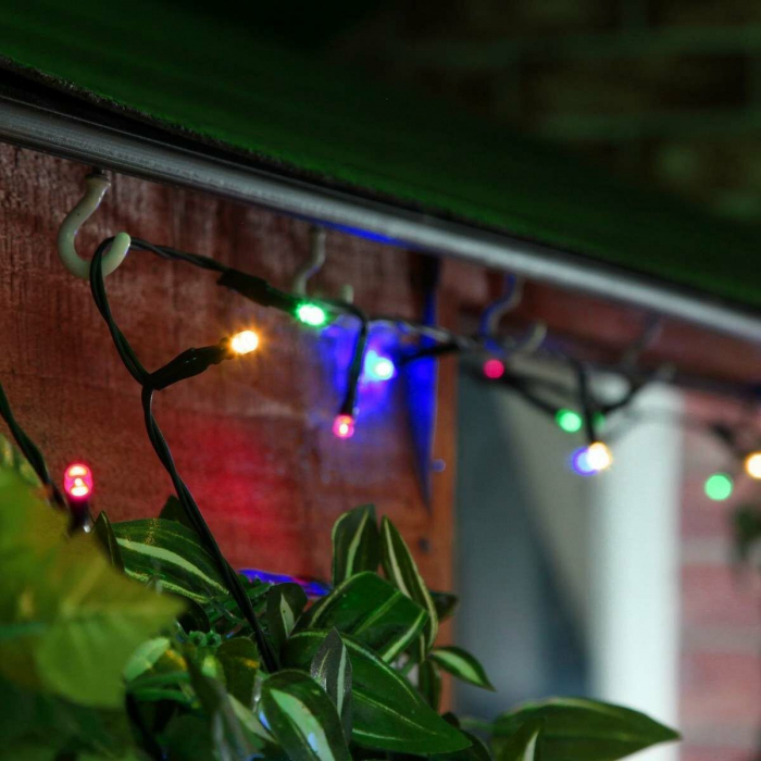 Instalatie de Craciun liniara Yoto, 17 m, din care 1 m cablu priza 220V, 200 LED, 8 jocuri de lumini, controler, fir negru, multicolor [2]