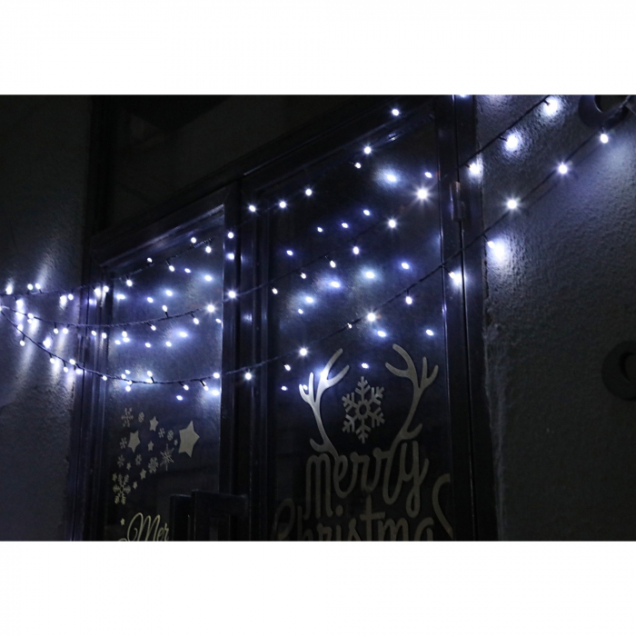 Instalatie de Craciun, Premium Flippy®, Tip Liniara / Sirag, 50 m, 500 LED-uri Mari, Alb Rece [7]