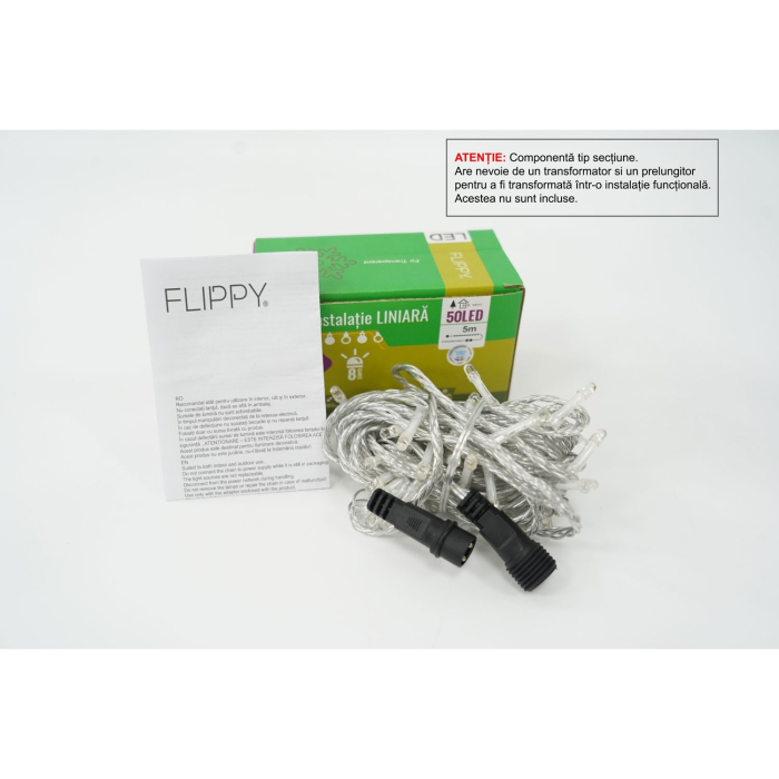 Instalatie de Craciun Tip Liniar, 8 jocuri de lumini, Fir Transparent, 5 m, 50 LED -uri, Rosu-Albastru/Rosu-Verde [2]