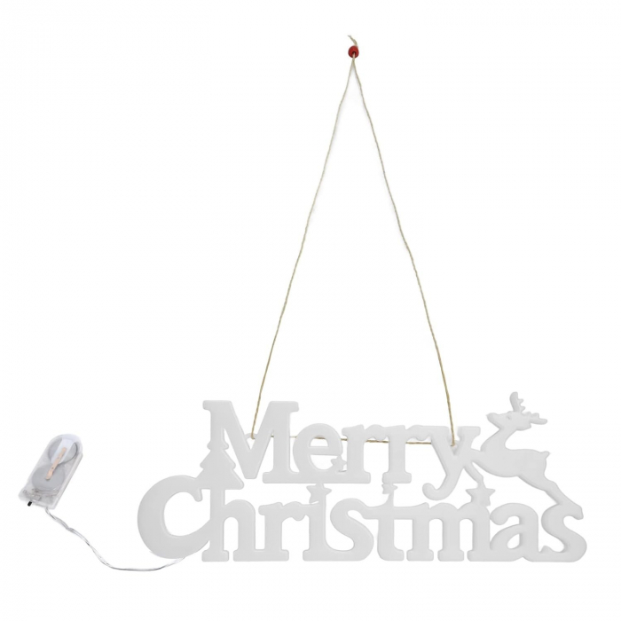 Instalatie LED de Craciun, Flippy, Litere 3D, Merry Christmas, Lumina Calda, 27.5 x 10.5 x 1.4 cm, Alb [10]
