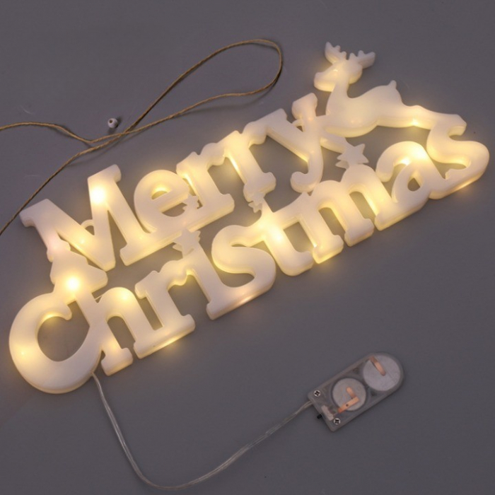 Instalatie LED de Craciun, Flippy, Litere 3D, Merry Christmas, Lumina Calda, 27.5 x 10.5 x 1.4 cm, Alb [9]