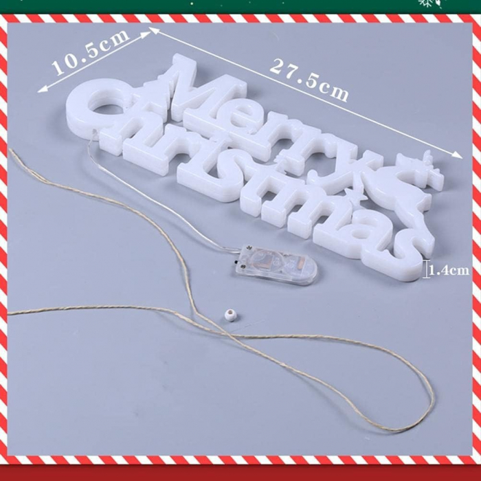 Instalatie LED de Craciun, Flippy, Litere 3D, Merry Christmas, Lumina Calda, 27.5 x 10.5 x 1.4 cm, Alb [3]
