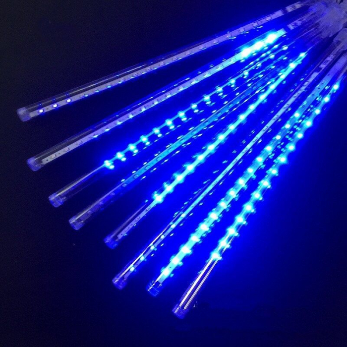 Instalatie luminoasa albastru, ploaie de meteoriti, 8 tuburi luminoase 50 cm, 4.5 m, interconectabila [2]
