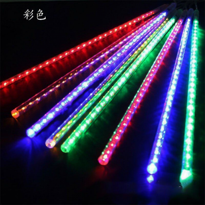 Instalatie luminoasa multicolor, ploaie de meteoriti, 8 tuburi luminoase 30 cm, 4.5 m, interconectabila [2]