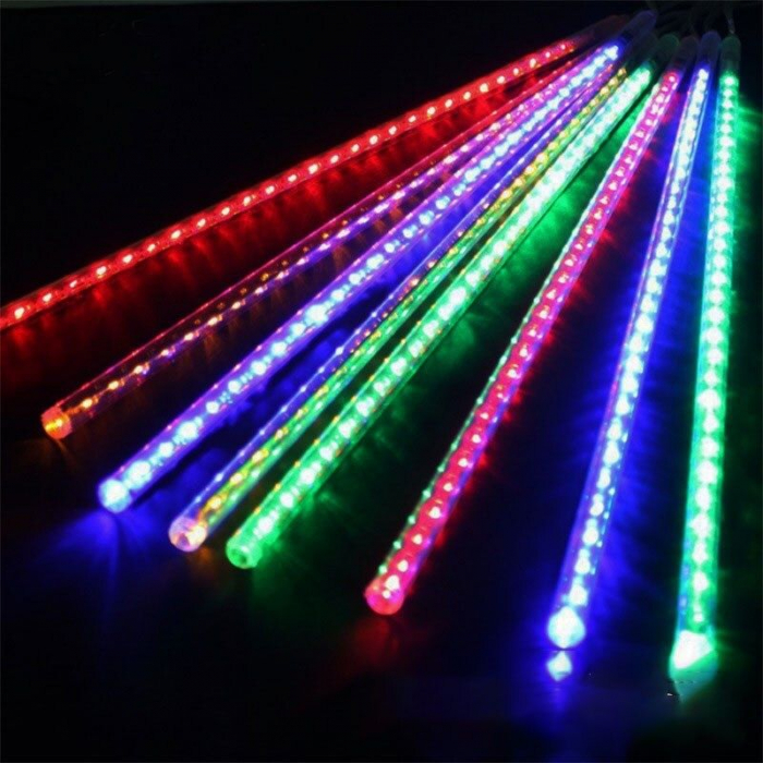 Instalatie luminoasa multicolor, ploaie de meteoriti, 8 tuburi luminoase 50 cm, 4.5 m, interconectabila [2]