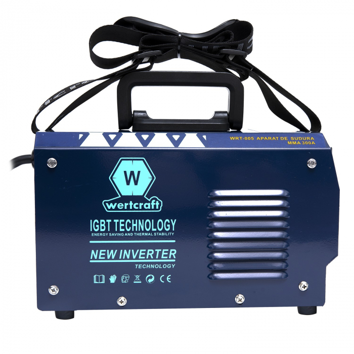 Invertor de sudura WertCraft WRT-005, 20-300 A curent iesire, 230 V, IP21S, MMA, accesorii incluse, valiza transport [4]