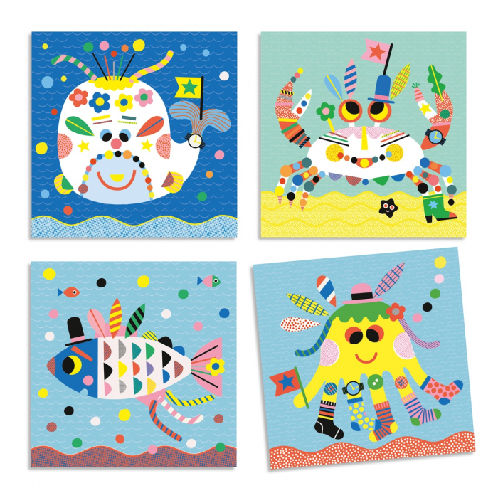 Joc creativ colaje Creaturi marine, Djeco [4]