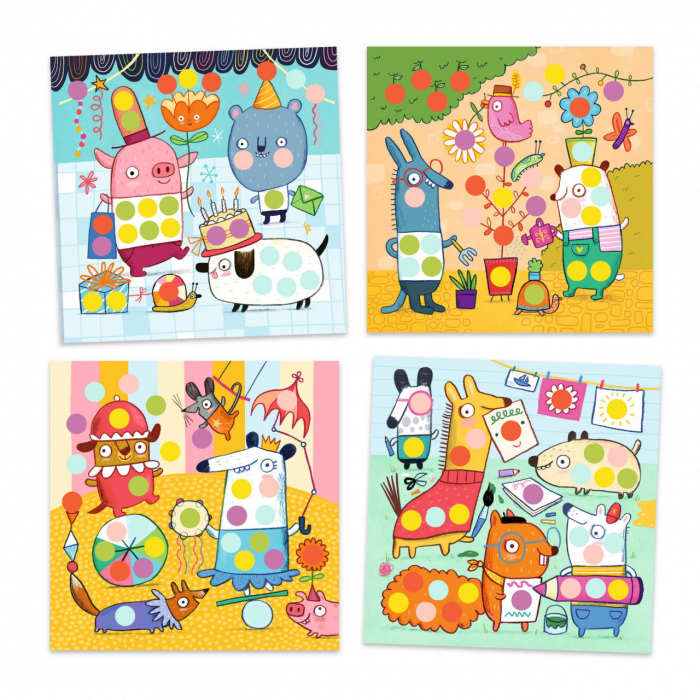 Joc creativ cu autocolante Buline colorate, Djeco [1]