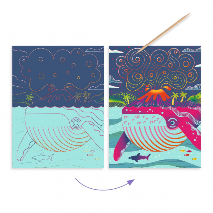 Joc creativ de razuit Fauna marina, Djeco [4]