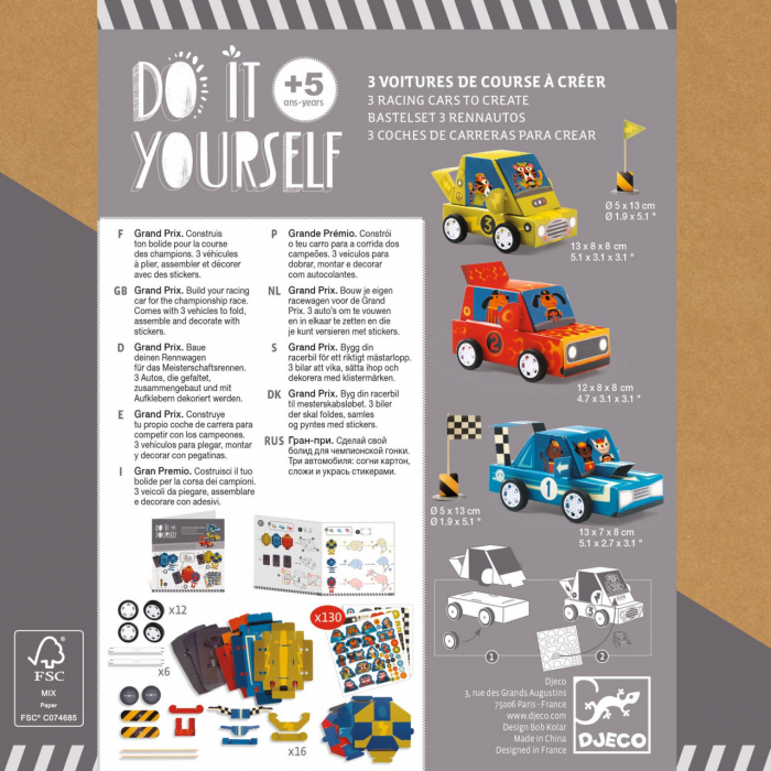 Joc creativ DIY Grand Prix, Djeco [3]