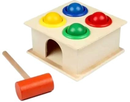 Joc de asociere cu bile colorate, Lemn, 11 x 14 cm [3]