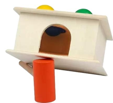 Joc de asociere cu bile colorate, Lemn, 11 x 14 cm [2]