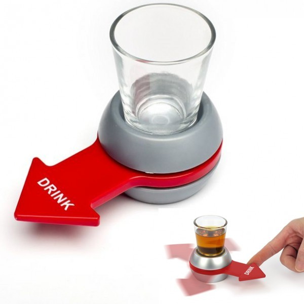 Joc de baut Drink Spin Flippy, 10.3 x 11.5 cm, Pahar de Shot din Sticla, gri [6]